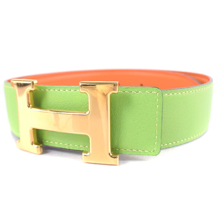 楽天市場】エルメス HERMES Hベルト70 ベルト レザー 黄緑/オレンジ 
