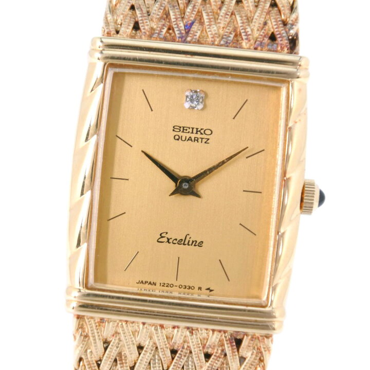 SEIKO エクセリーヌ シェル文字盤 ゴールド レディース腕時計 1047  