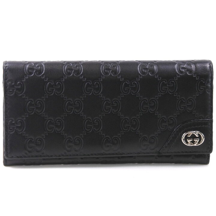 楽天市場】グッチ GUCCI 長財布 216589 シマレザー 黒 スナップボタン 