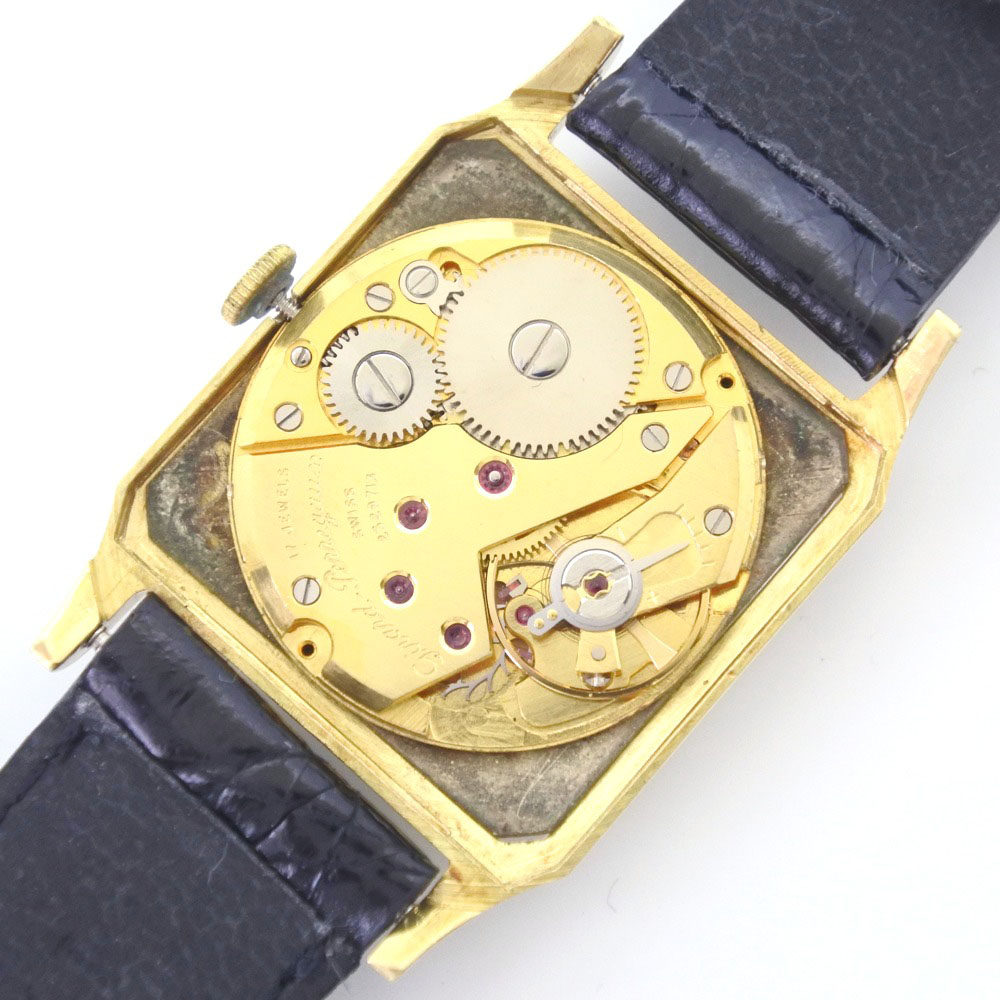 【GIRARD-PERREGAUX】ジラール・ペルゴ ビンテージ K18イエローゴールド×レザー 手巻き メンズ ゴールド文字盤 腕時計【中古】 |  質にしきの【ブランド販売・買取】