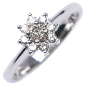 フラワーモチーフ 11.5号 リング・指輪 K18ホワイトゴールド×ダイヤモンド 約3.2g Flower motif レディース【中古】SAランク