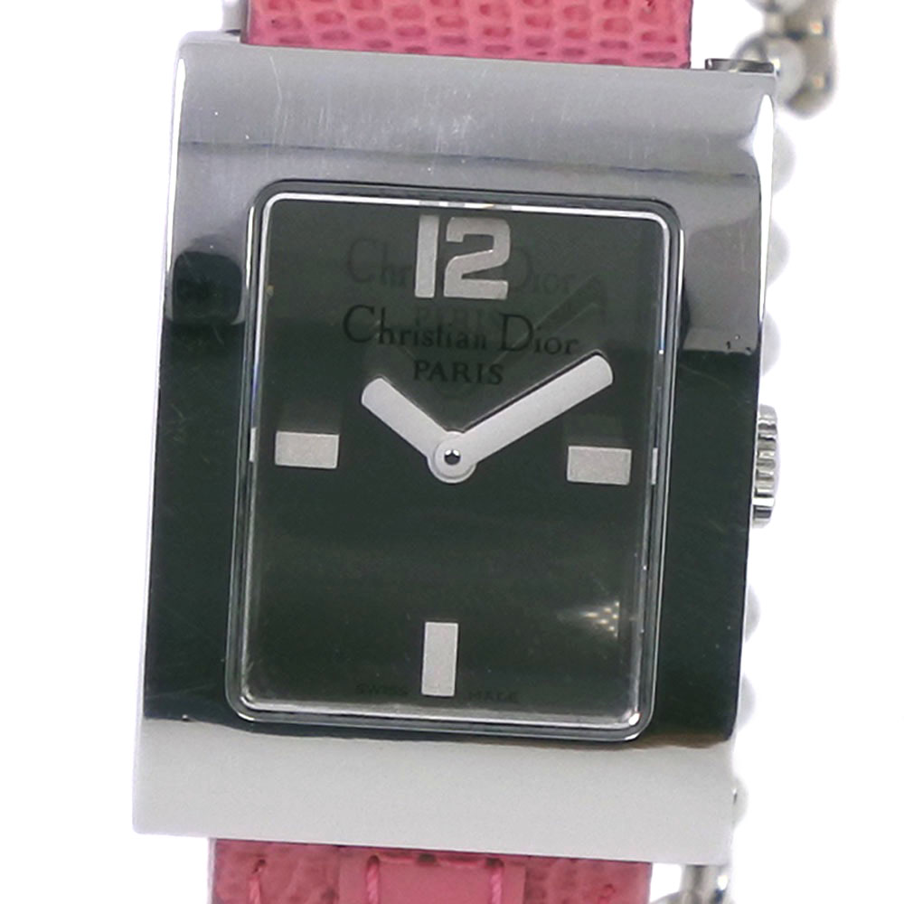 【スーパーセール10%OFF対象】【Dior】ディオール マリス D78-109 ステンレススチール×レザー ピンク クオーツ レディース  シルバー文字盤 腕時計【中古】 | 質にしきの【ブランド販売・買取】