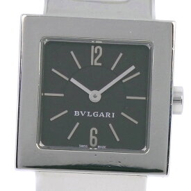 ブルガリ BVLGARI クアドラード 腕時計 SQ22SS ステンレススチール シルバー クオーツ 黒文字盤 Quadlard レディース【中古】