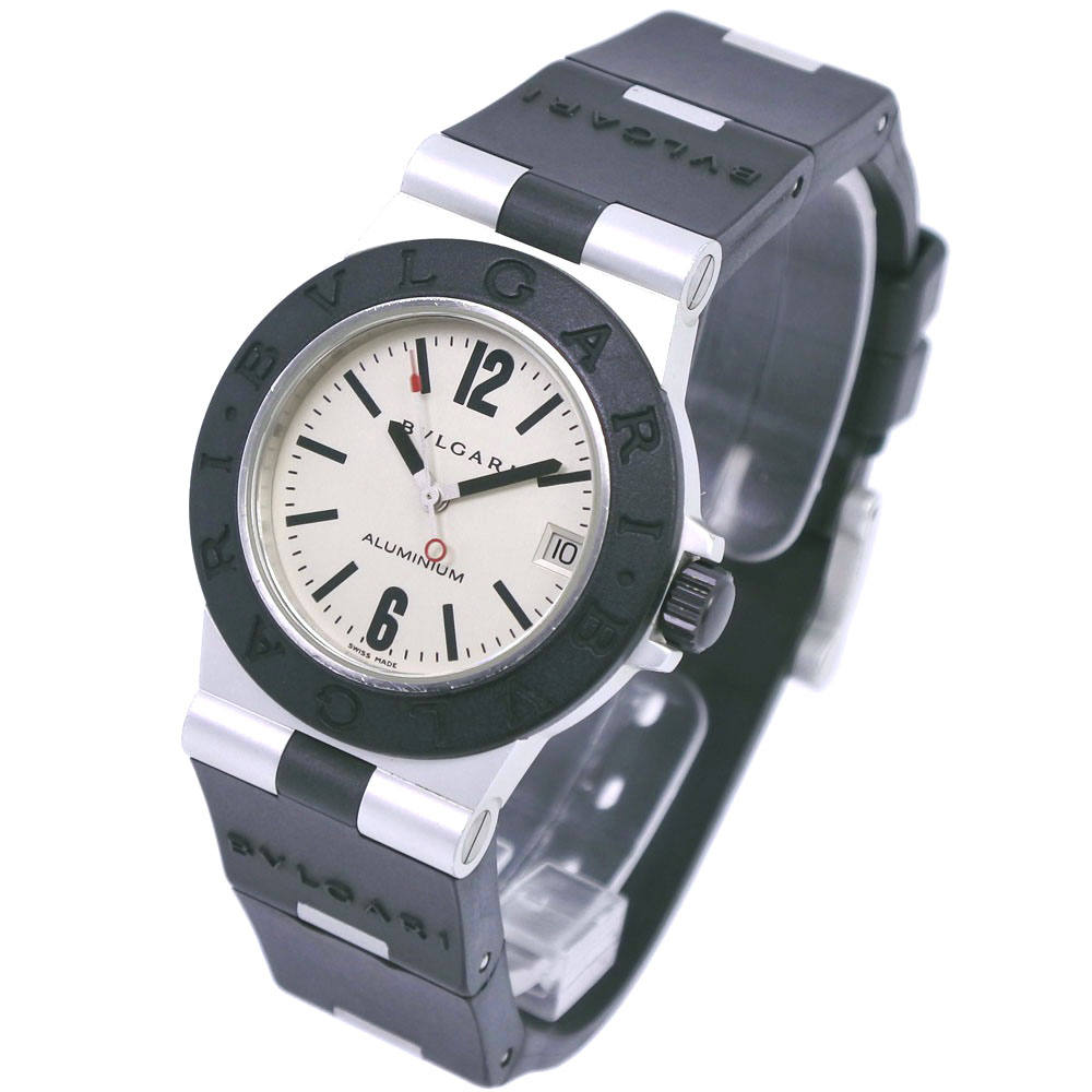 【BVLGARI】ブルガリ アルミニウム AL32A ラバー×アルミニウム ブラック クオーツ ボーイズ シルバー文字盤 腕時計【中古】Aランク |  質にしきの【ブランド販売・買取】