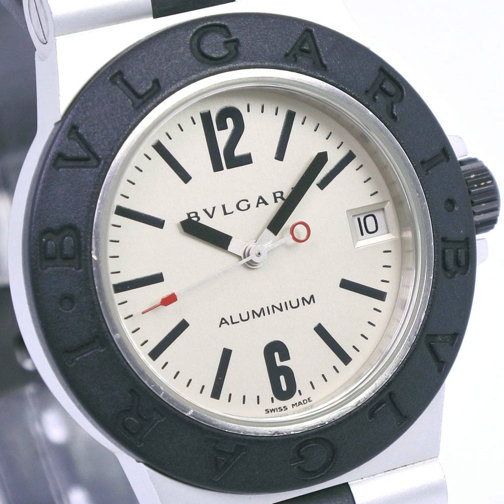 【BVLGARI】ブルガリ アルミニウム AL32A ラバー×アルミニウム ブラック クオーツ ボーイズ シルバー文字盤 腕時計【中古】Aランク |  質にしきの【ブランド販売・買取】