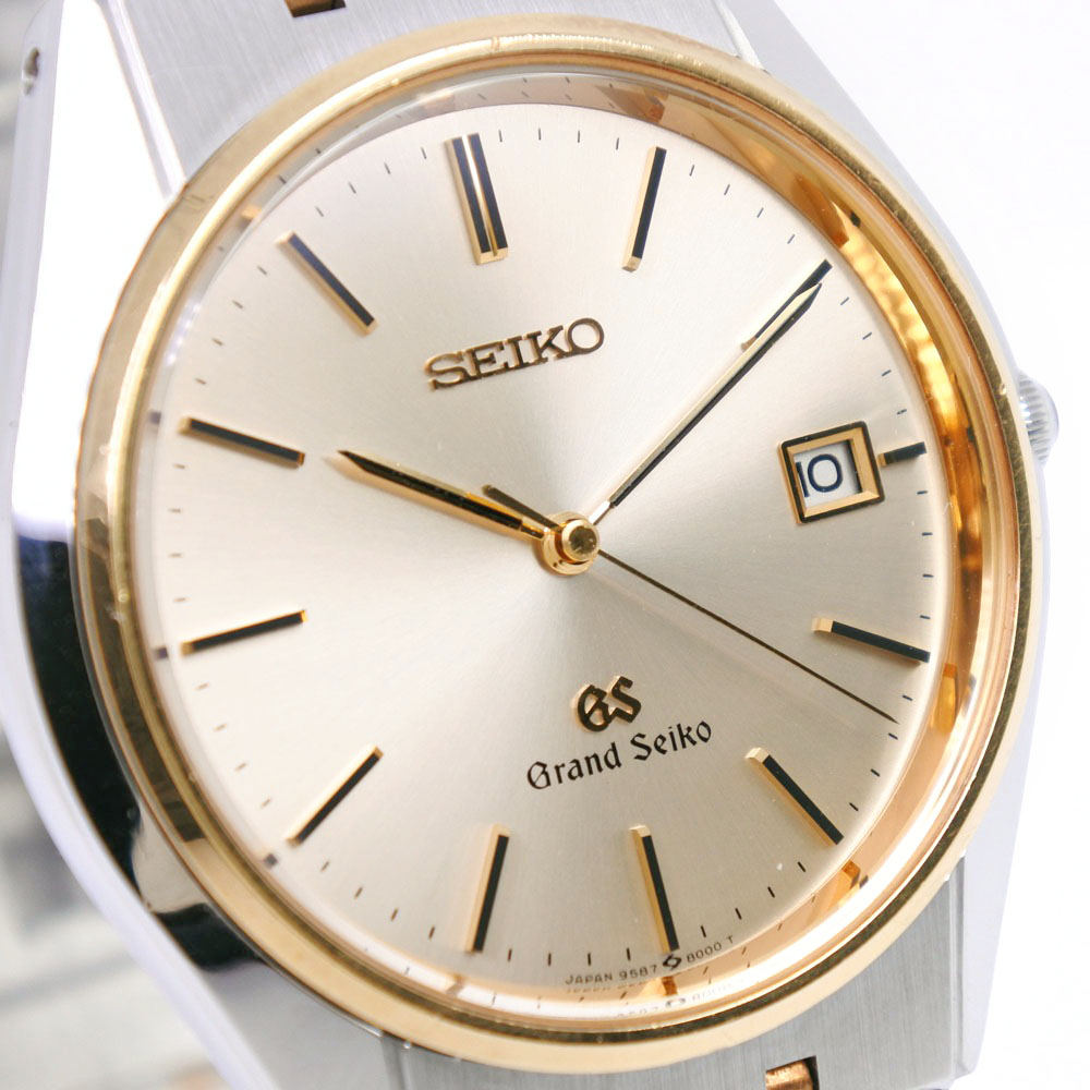 【SEIKO】セイコー グランドセイコー 9587-8000 ゴールド＆スチール シルバー クオーツ メンズ ゴールド文字盤 腕時計【中古】 |  質にしきの【ブランド販売・買取】