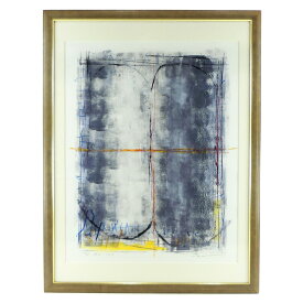 「冷たいとびら」 水彩画 1997年 グレー ""Cold Door"" 額装【中古】