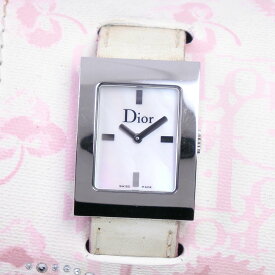 クリスチャンディオール Dior マリス 腕時計 D78-109 ステンレススチール×レザー 白 クオーツ ホワイトシェル文字盤 Maris レディース【中古】