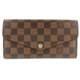 ルイ・ヴィトン LOUIS VUITTON ポルトフォイユ・サラ 長財布 N63209 ダミエキャンバス 茶 CA0155 スナップボタン Portefeiulle Sarah ユニセックス【中古】