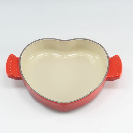 【スーパーセール10%OFF対象】ル・クルーゼ プレート ダムール 20cm レッド 調理器具【未使用】Sランク