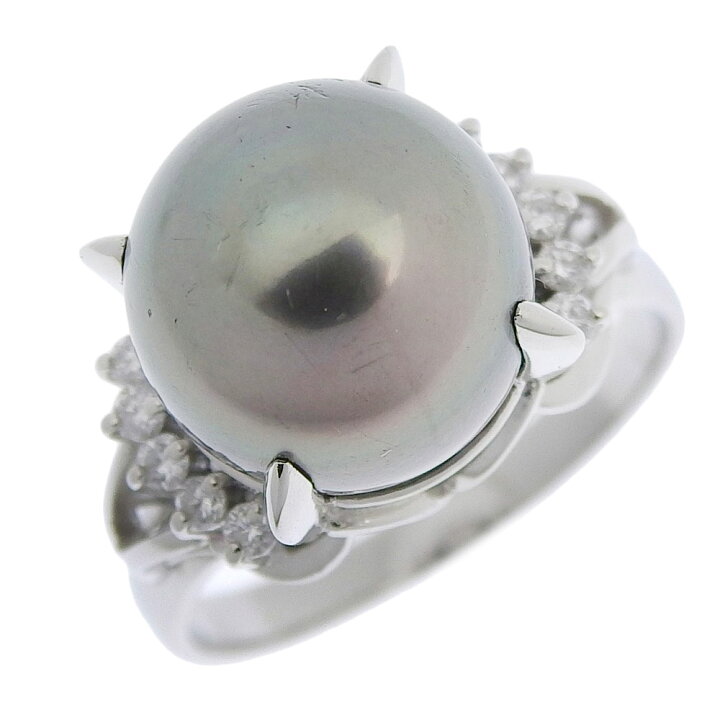楽天市場】12mm Pt900プラチナ×ブラックパール（黒蝶真珠 