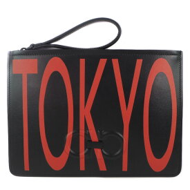 サルヴァトーレフェラガモ Salvatore Ferragamo TOKYO クラッチバッグ ガンチーニ カーフ 黒 ファスナー TOKYO ユニセックス【中古】Aランク