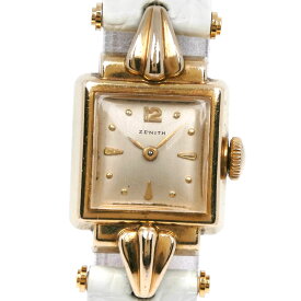 ゼニス ZENITH 腕時計 ステンレススチール×レザー スイス製 ゴールド 手巻き ゴールド文字盤 レディース【中古】B-ランク