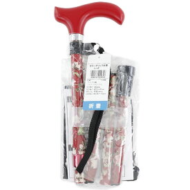 【スーパーセール10%OFF対象】折りたたみステッキ その他雑貨 杖 つえ アルミ 赤 Folding stick レディース【未使用】Sランク