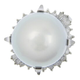 10号 リング・指輪13.22-13.36mm Pt900プラチナ×真珠×ダイヤモンド 0.56 約13g レディース【中古】SAランク