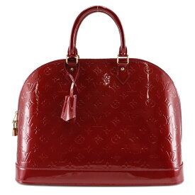 【スーパーセール10%OFF対象】ルイ・ヴィトン LOUIS VUITTON アルマGM ハンドバッグ M93596 ヴェルニ ポムダムール フランス製 2009年 赤 MI2079 ダブルファスナー Alma GM レディース【中古】A-ランク