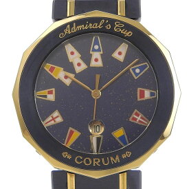コルム CORUM アドミラルズカップ 腕時計 99.810.31V52B ガンブルー×YG スイス製 ネイビー クオーツ アナログ表示 ネイビー文字盤 Admirals cup メンズ【中古】