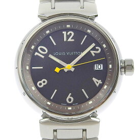 ルイ・ヴィトン LOUIS VUITTON タンブール 腕時計 Q1311 ステンレススチール スイス製 シルバー クオーツ アナログ表示 ブラウン文字盤 Tambour レディース【中古】