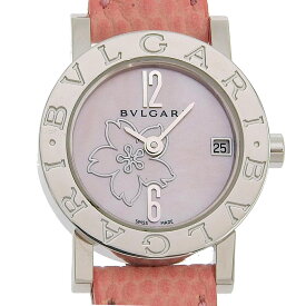 ブルガリ BVLGARI ブルガリブルガリ 腕時計 BB23SL ステンレススチール×レザー スイス製 ピンク クオーツ アナログ表示 ピンクシェル文字盤 Bulgari Bulgari レディース【中古】A-ランク