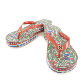 【スーパーセール10％OFF対象】トリーバーチ Tory Burch ビーチサンダル ビーチサンダル 厚底 PVC オレンジ Beach sandal レディース【中古】