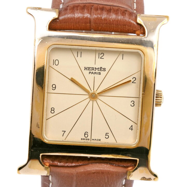 楽天市場】【人気☆中古品】HERMESHウォッチ □A刻印(1997年) グリーン  