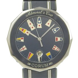 コルム CORUM アドミラルズカップ 腕時計 99.710.30 V050 ガンブルー クオーツ アナログ表示 ネイビー文字盤 Admirals cup レディース【中古】A-ランク
