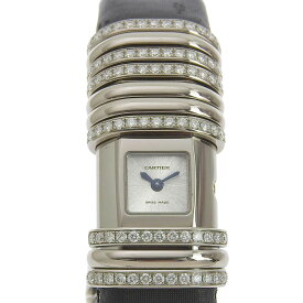 カルティエ CARTIER デクラレーション 腕時計 WT000450 チタン×K18ホワイトゴールド×ダイヤモンド スイス製 シルバー クオーツ アナログ表示 シルバー文字盤 Declaration レディース【中古】Aランク