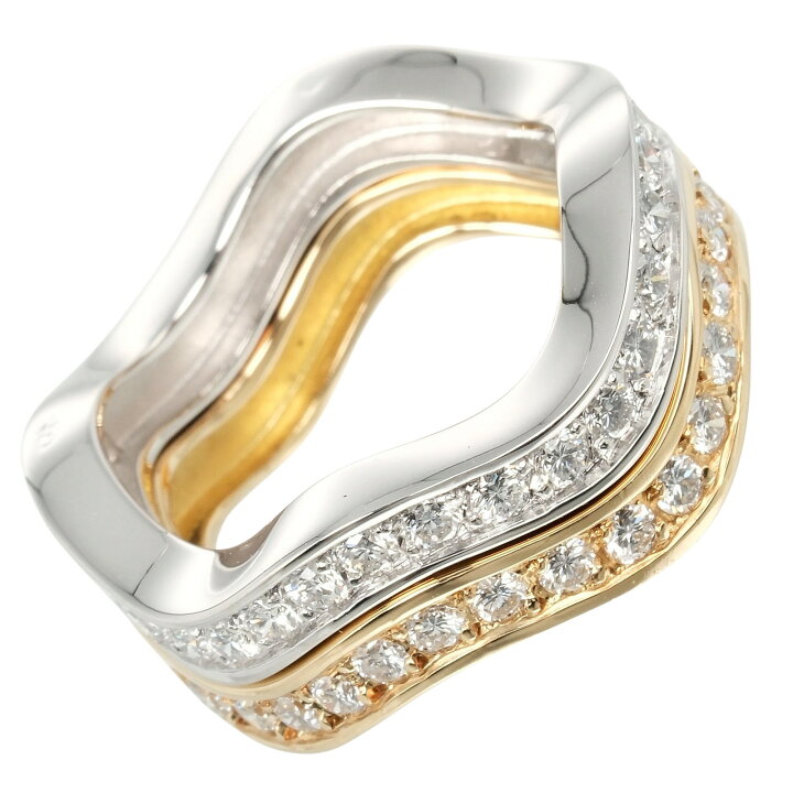 楽天市場】カルティエ CARTIER ネプチューン 2連 9号 リング 指輪 K18 