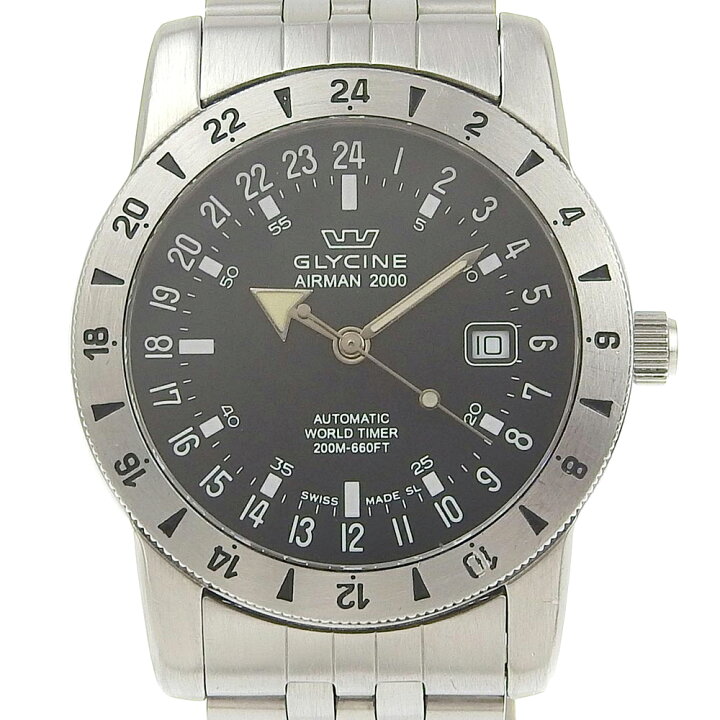 楽天市場】グリシン GLYCINE エアマン2000 腕時計 ステンレススチール  