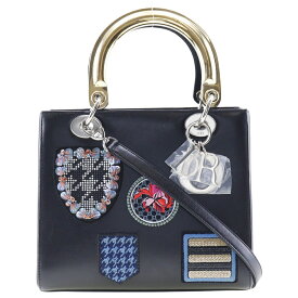 クリスチャンディオール Dior レディディオール ハンドバッグ カーフ イタリア製 肩掛け A5 ファスナー Lady Dior レディース【中古】A-ランク