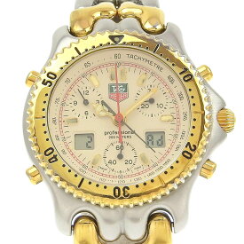 タグホイヤー TAG HEUER セル 腕時計 CG1123-0 ステンレススチール×金メッキ スイス製 クオーツ クロノグラフ ベージュ文字盤 cell メンズ【中古】