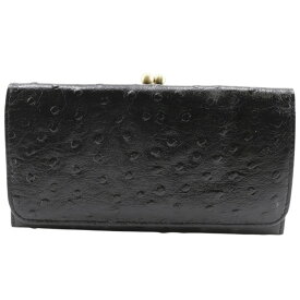 【スーパーセール20%OFF対象】エンディミオン・スプリング Endymion Spring 本革 がま口財布 長財布 ブラック スナップボタン Genuine Leather Purse Wallet レディース【中古】A+ランク