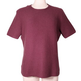 サルヴァトーレフェラガモ Salvatore Ferragamo 半袖 セーター カシミヤ イタリア製 ワインレッド Short sleeve レディース【中古】