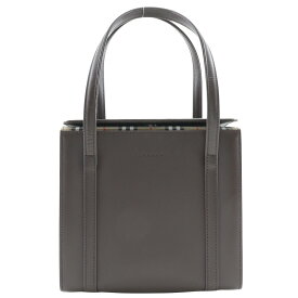 バーバリー BURBERRY ボックス ハンドバッグ ノバチェック カーフ 茶 手提げ マグネットタイプ box レディース【中古】Aランク