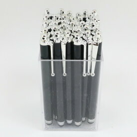 【30本セット】タッチペン 112mm その他雑貨 スマホ＆タブレット シリコンゴムタイプ ブラック×シルバー [Set of 30] Touch pen 4.4" _【中古】A+ランク