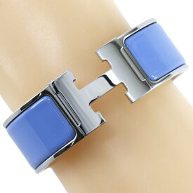 エルメス HERMES クリッククラックGM バングル Hバングル 金属製 フランス製 シルバー/青 約65g Click crack GM レディース【中古】