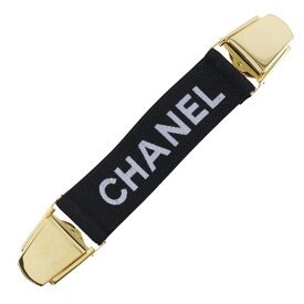 【スーパーセール50%OFF対象】シャネル CHANEL アームバンド その他雑貨 クリップ ロゴ ゴム×金メッキ 黒 Arm band レディース【中古】