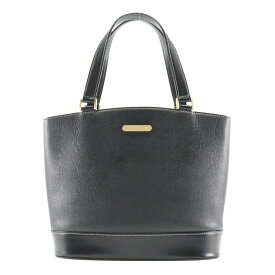 バーバリー BURBERRY ロゴプレート ハンドバッグ シャドーホース トートバッグ カーフ 黒 手提げ A5 オープン With Logo レディース【中古】
