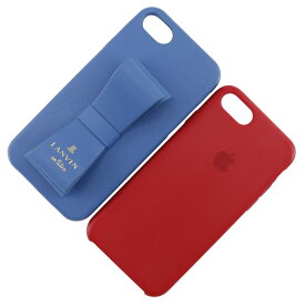 ランバンオンブルー LANVIN en Bleu リボン スマホケース iphone7&8用 apple純正ケースおまけ プラスチック 青 リボン ribbon レディース【中古】