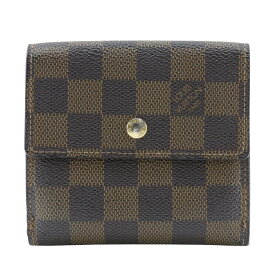 ルイ・ヴィトン LOUIS VUITTON ポルトビエカルトクレディ 二つ折り財布 Wホック N61652 ダミエキャンバス フランス製 2006年 茶 SP0056 スナップボタン Porte BilletsCartes Crdit ユニセックス【中古】