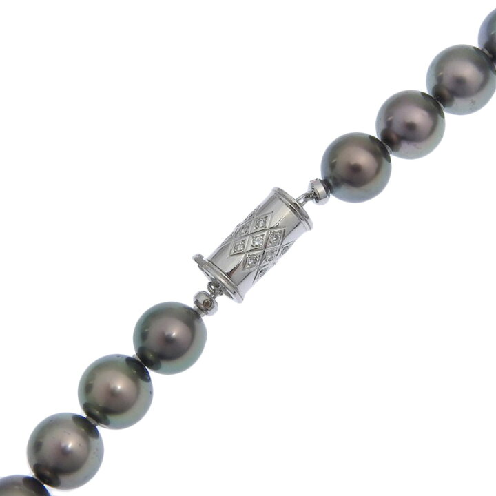 楽天市場】ネックレス10.0～12.5mm K18ホワイトゴールド×ブラック  