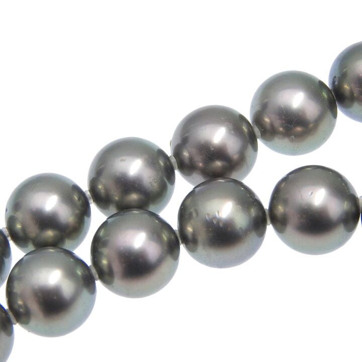 楽天市場】ネックレス10.0～12.5mm K18ホワイトゴールド×ブラック  