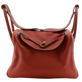 エルメス HERMES リンディ34 ハンドバッグ 2WAYショルダー トゴ サンギーヌ フランス製 2011年 オレンジ/シルバー金具 □O 肩掛け 手提げ 2way A5 ファスナー Lindy 34 レディース【中古】A-ランク