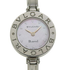 【全品ポイント5倍+お買い得クーポン】ブルガリ BVLGARI B-ZERO1 腕時計 ビーゼロワン BZ22S ステンレススチール スイス製 クオーツ アナログ表示 ピンクシェル文字盤 B-ZERO1 レディース【中古】A-ランク