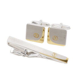 【全品ポイント5倍+お買い得クーポン】バリー BALLY Bロゴ タイピン カフスセット 金属製 ドイツ製 シルバー B logo メンズ【中古】