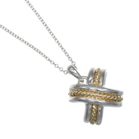 ティファニー ネックレス シグネチャー シルバー925 K18YGイエローゴールド 約4.4g TIFFANY&Co.【中古】Aランク