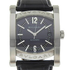 ブルガリ BVLGARI アショーマ 腕時計 AA44S ステンレススチール×クロコダイル 自動巻き アナログ表示 ブラック文字盤 Assioma メンズ【中古】A-ランク