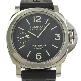 パネライ PANERAI ルミノールマリーナ 8デイズ 腕時計 OP6937 Cal.P5000 PAM00510/OP6937 ステンレススチール×ラバー 手巻き アナログ表示 ブラック文字盤 Luminor Marina 8 Days メンズ【中古】A-ランク