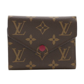 ルイ・ヴィトン LOUIS VUITTON ポルトフォイユ・ヴィクトリーヌ 三つ折り財布 フューシャ モノグラム M41938 モノグラムキャンバス フューシャ フランス製 ワインレッド M14120 スナップボタン Portefeiulle Victorine レディース【中古】A-ランク