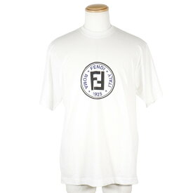 【全品ポイント5倍+お買い得クーポン】フェンディ FENDI ロゴ 半袖Tシャツ ダブルF コットン 白 logo メンズ【中古】A+ランク